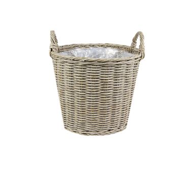 Lined Planter - Polyrattan - L44 x W44 x H49 cm - Natural