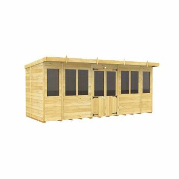 16ft x 5ft Pent Summer House - Wood - L 147 x W 474 x H 201 cm