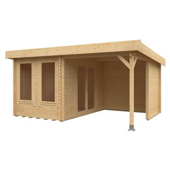 16x12 The Lulworth 44mm Cabin - L475 x W355 x H243.8 cm - Solid Wood/Softwood/Pine - Natural