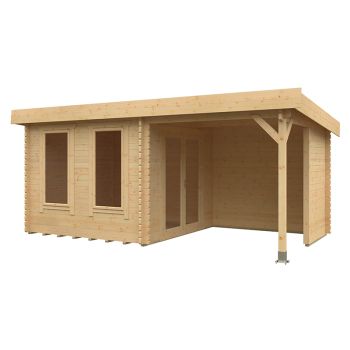 18x10 The Lulworth 44mm Cabin - L535 x W295 x H243.8 cm - Solid Wood/Softwood/Pine - Natural