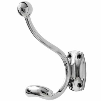 Single Hook Chrome Coat Hanger - coat storage - L7 x W6 x H10 cm