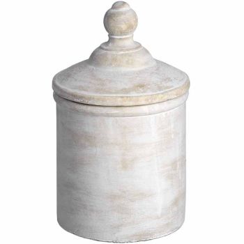 Large Antique White Cannister - kitchen storage