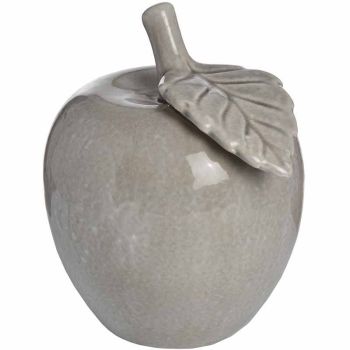 Antique Large Apple - Ceramic/Plastic - L23 x W17 x H20 cm - Grey