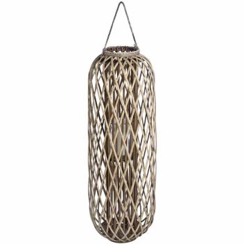 Huge Standing Wicker Lantern - decorative ornament - L21 x W21 x H110 cm