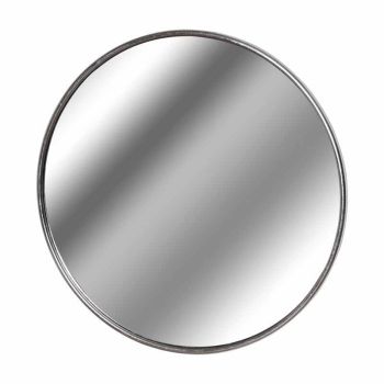 Foil Large Circular Metal Wall Mirror - Metal/Glass - L7 x W125 x H125 cm - Silver