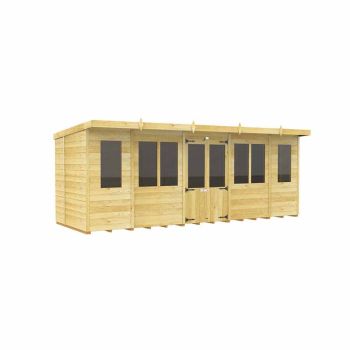 18ft x 5ft Pent Summer House - Wood - L 147 x W 533 x H 201 cm