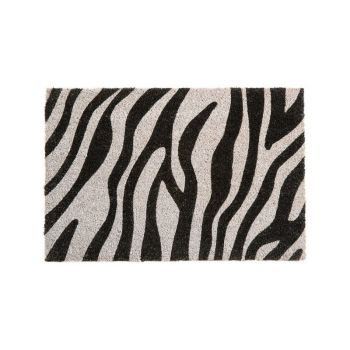 Filta Zebra Print Coir Doormat - Synthetic/Natural - L61 x W41 x H3 cm - Black/White