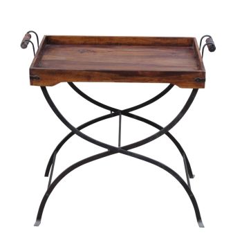 Ganga Ravi Tray - Mango Wood - L45 x W65 x H75 cm - Light Finish