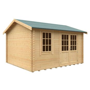 14x12w The Henley Plus 44mm Cabin - L415 x W355 x H282.9 cm - Solid Wood/Softwood/Pine - Natural