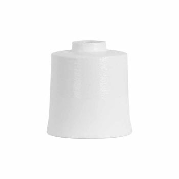 Grey Detail Large Cylindrical Ceramic Vase - Ceramic - L25 x W25 x H26 cm - White
