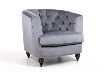 Armchair - Velvet - L74 x W76 x H86 cm - Lead