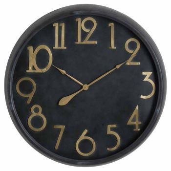 Soho Large Clock - Metal/Wood - L11 x W80 x H80 cm - Black/Brass
