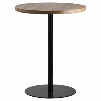 Franklin Hardwood Bar Table - Metal/Wood - L80 x W80 x H98 cm - Black/Brown