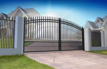 Double Swing Gate 3500x2000mm Black - Ornate Driveway Gate