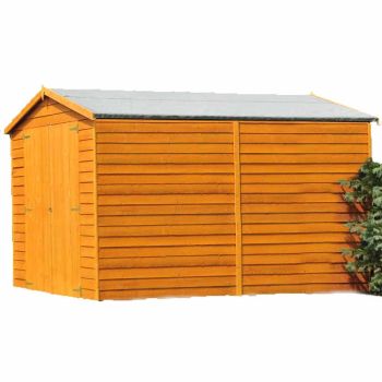 Overlap 12 x 6 Dip Treated Apex Shed Double Door No windows
