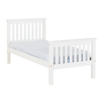 Monaco 3 Feet Bed High Foot End - L204 x W102.5 x H102.5 cm - White