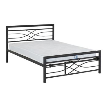 Kelly 4 Feet 6 Inches Bed Frame - L200 x W145 x H97 cm - Black