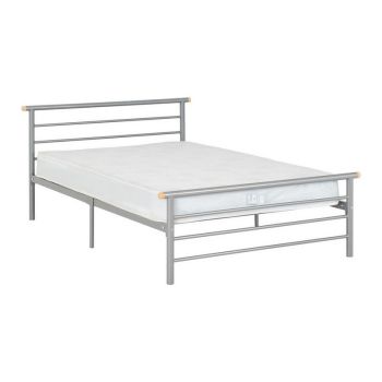 Orion 4 Feet 6 Inches Bed Frame - L199 x W148 x H84 cm - Silver