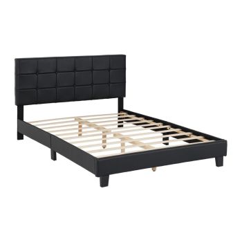 Arran 4 Feet 6 Inches Bed Frame - L204 x W146 x H97 cm - Black