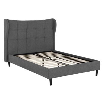 Verona 4 Feet 6 Inches Bed Frame - L211 x W161.5 x H136 cm - Grey Fabric