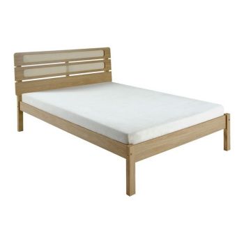 Santana 5 Feet Bed Frame - L210.5 x W166.5 x H102 cm - Light Oak/Rattan Effect