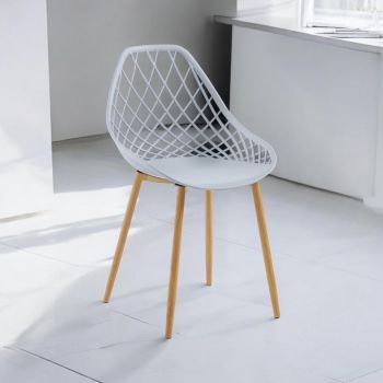 Plastic Chair with Metal Legs - L50 x W50 x H90 cm - Grey