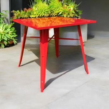 Garden Bar Table - Metal - L80 x W80 x H76 cm - Red