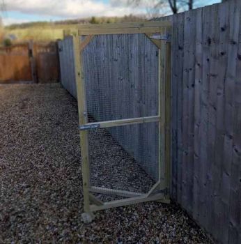 Framed Aviary DOOR panel - Half Timber clad and Half Wire w/ 6' x 3' - w/ Heavy duty galvanised wire mesh 3/4" X 3/4" - 16 gauge