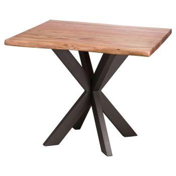 Live Edge Collection Square Dining Table - Metal - L90 x W90 x H76 cm - Brown