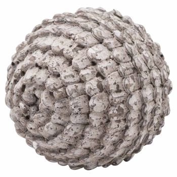 Garda Decorative Large Sphere - Ceramic - L15 x W15 x H17 cm - Antique White/Stone