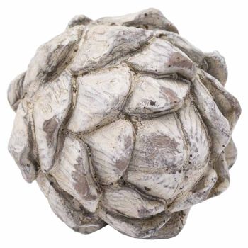 Garda Decorative Large Artichoke - Ceramic - L14 x W14 x H15 cm - Antique White/Stone