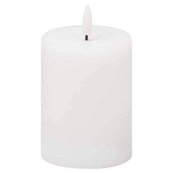 Luxe Collection Natural Glow 3x4 LED Candle - Plastic/Wax - L7 x W7 x H10 cm - White