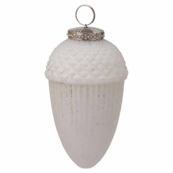 The Noel Collection Large White Hanging Acorn Decoration