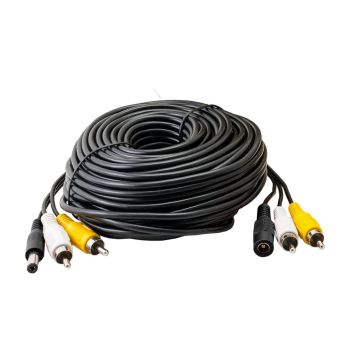 20 Metre 3 Way Power Audio Video RCA CCTV Camera Cable RCA Connectors