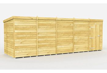 20 x 7 Feet Pent Shed - Single Door Without Windows - Wood - L214 x W589 x H201 cm