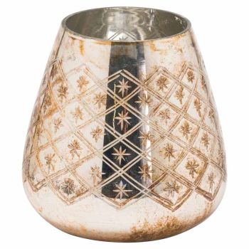The Noel Collection Burnished Etched Candle Holder Large