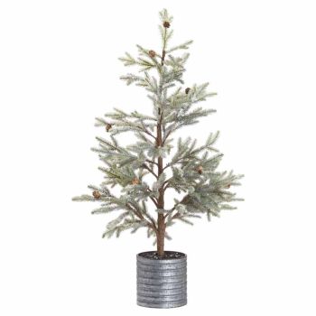 The Noel Collection Snowy Christmas Tree Artificial Plant - Plastic - L58 x W58 x H120 cm - Green