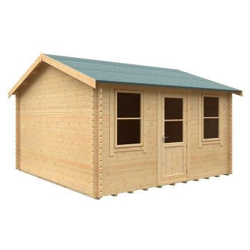 14x14w The Skipton Plus 44mm Cabin - L415 x W415 x H293.2 cm - Solid Wood/Softwood/Pine - Natural
