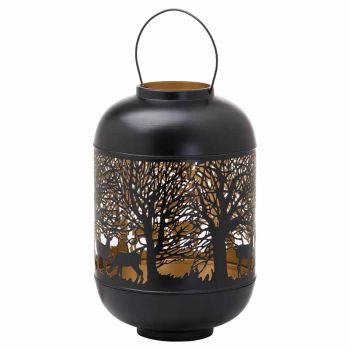 Medium Glowray Christmas Dome Forest Lantern - Metal - L20 x W20 x H30 cm - Black/Gold