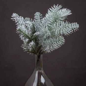 Single Snow Pine Spray Artificial Plant - Plastic - L23 x W23 x H39 cm