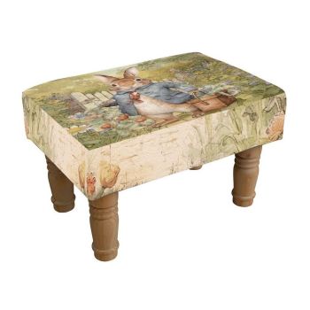 Rabbit Print Design Footstool - L26 x W40 x H26 cm