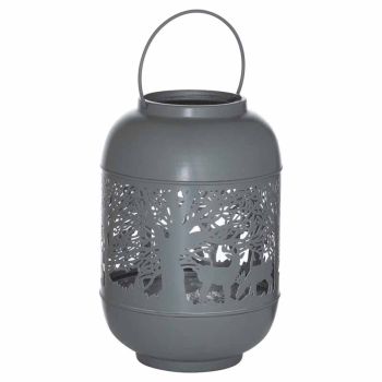 Large Silver And Grey Glowray Dome Forest Lantern