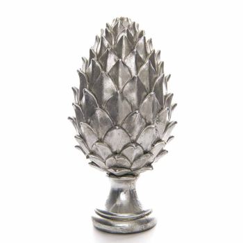Tall Pinecone Finial - Ceramic - L15 x W15 x H30 cm - Silver