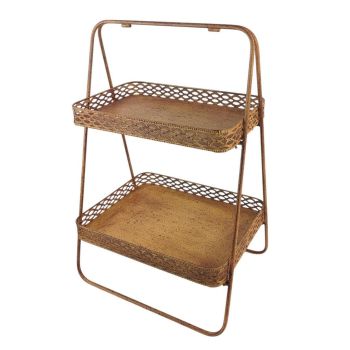Display Shelf - Metal - L38 x W29 x H59 cm - Rusty