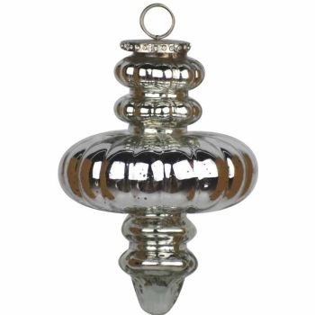 The Noel Collection Silver Large Fluted Bauble