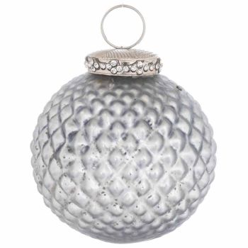 The Noel Collection Mystic Grey Textured Bauble