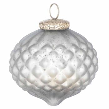 The Noel Collection Mystic Grey Comb Large Teardrop Bauble