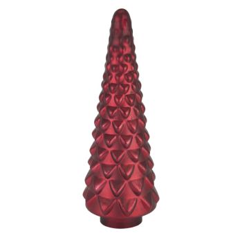 Noel Collection Large Decorative Tree - Glass - L16 x W16 x H45 cm - Ruby Red