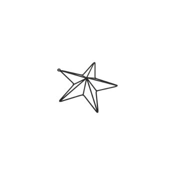 Convexed Medium Wall Mounting Star Frame - Metal - L35 x W35 x H9 cm - Matt Black