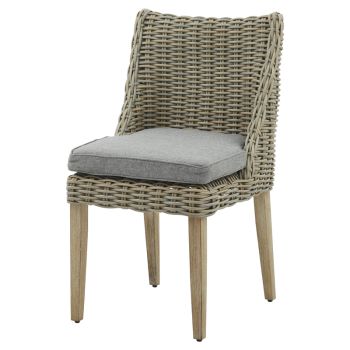 Capri Collection Outdoor Round Dining Chair - Fabric/Metal/Synthetic Fibers - L52 x W52 x H90 cm - Beige